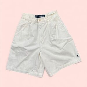 Polo by Ralph Lauren White Flat Front Shorts